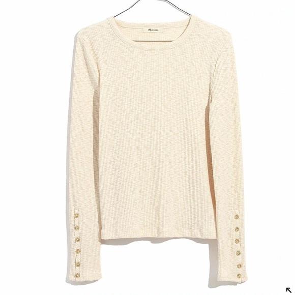 Madewell Tops - Madewell Button-Sleeve Tee